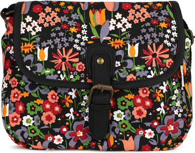 

People Women Casual Black Canvas Sling Bag