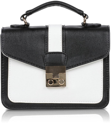 

Omnesta Women Evening/Party, Casual White, Black PU Sling Bag, Black;white