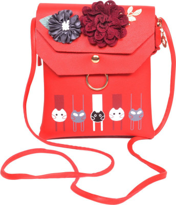 

Blossom Girls Casual Red PU Sling Bag