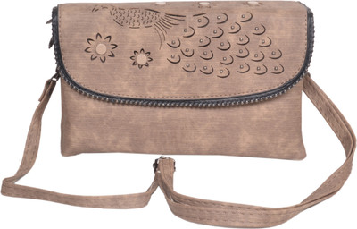 

Blossom Girls Casual Khaki PU Sling Bag