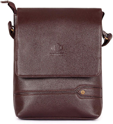 

The Clownfish Men & Women Casual Brown Leatherette Sling Bag
