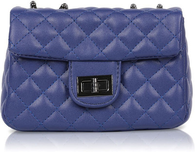 

Omnesta Women Evening/Party, Casual Blue PU Sling Bag