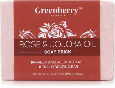 

Greenberry Organics Rose & Jojoba Oil Soap Brick | Paraben & Sulphate Free-150 GMS(150 g)