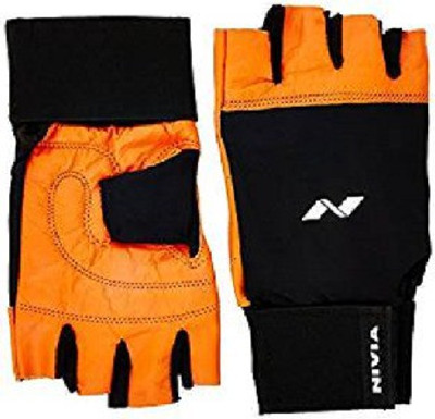 

Nivia Leather with wrist Band Gym & Fitness Gloves (, Orange