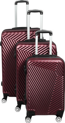 

Maison & Cuisine 100% ABS, Beautiful Printed Pattern Suitcases & Trolley Bag Luggage Bag Size-20", 24" & " Cabin Size Set of 3 (ITN - 015) (Color - maroon) Check-in Luggage -  inch(Maroon