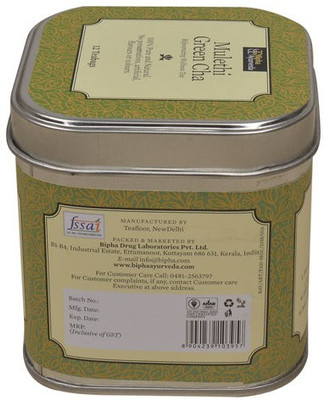 

Bipha Ayurveda Mulethi Green Cha Liquorice Green Tea Bags Tin(200 g)