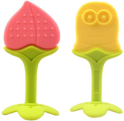 

Hytech Combo of 2 High Quality Teether - BPA Free And Made Of Food Grade Material Teether & Soother(Multicolor)