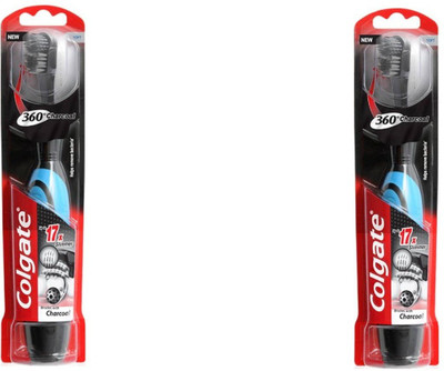 

Colgate 360 Charcoal Battery Power Toothbrush for men & women pack of 2 Ultra Soft Toothbrush(Pack of 2)