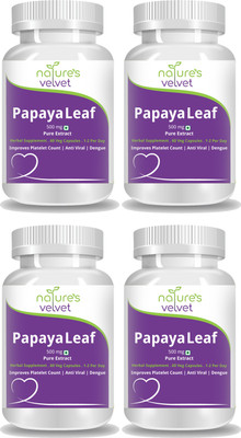 

Natures Velvet Lifecare Papaya Leaf Extract 500mg, 60 Veg Capsules - Pack of 4(240 No)