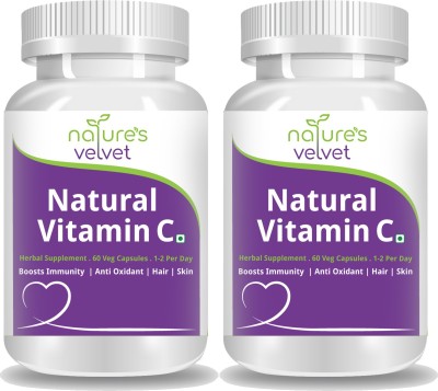 

Natures Velvet Lifecare Natural Vitamin C, 500mg, 60 Veggie Capsules - Pack of 2(120 No)