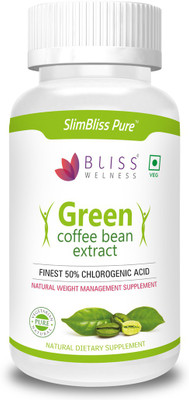 

Bliss Welness Slim Bliss Pure Green Coffee Bean Extract 50% CGA Powder Weight Loss / Appetite Control Health Supplement - 120 Vegetarian Capsules(120 No)