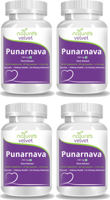 

Natures Velvet Lifecare Punarnava Pure Extract 500 mg, 60 Veggie Capsules - Pack of 4(240 No)