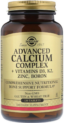 

Solgar Solgar, Advanced Calcium Complex + Vitamins D3, K2, Zinc, Boron, 120 Tablets(120 No)