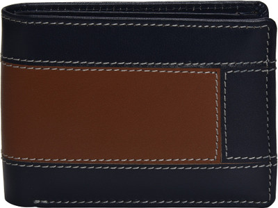 

Peseta Men Blue Genuine Leather Wallet(8 Card Slots), Navy