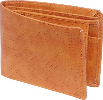 

TITOS Men Tan Genuine Leather, Canvas Wallet(6 Card Slots)