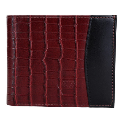 

Craftwood Men Red Genuine Leather Wallet(7 Card Slots)