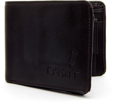 Orbit Men Brown Genuine Leather, Fabric Wallet(5 Card Slots)