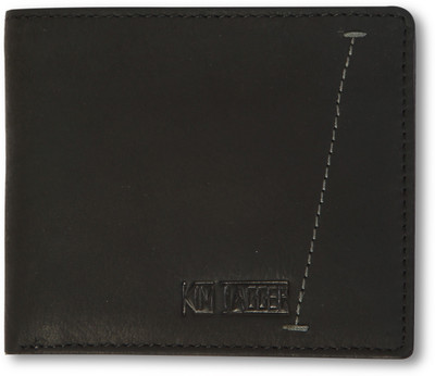 Kim Jagger Men Black Genuine Leather Wallet(12 Card Slots)