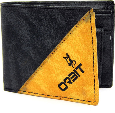 

Orbit Men Black Genuine Leather, Fabric Wallet(4 Card Slots)