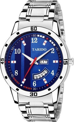 

Tarido TD1964SM04 Standard blue dial stainless steel strap day & date working wrist Watch - For Men