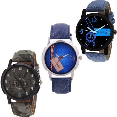 Tarido Signature multicolor dial multicolor leather strap Exclusive Tri Charming watches combo for men & boyes Analog Watch  - For Men