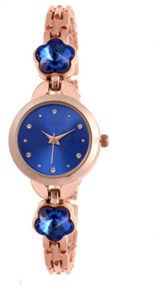 

spike metal strap blue crystle diamond Watch - For Girls