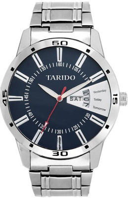 

Tarido TD1903SM01 Exclusive Black Dial Silver metal strap day and date working Standard wrist Watch - For Men