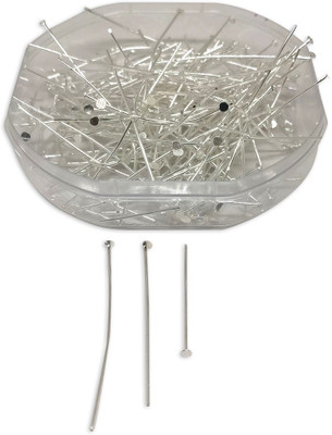 

Aumni Crafts Jewellery Making Metal Iron Head Pins Mixed Size Range: 1.5 CM to 5 CM Thickness:0.7MM Pin Silver Color (Pack of 100 grams, 730 pieces)