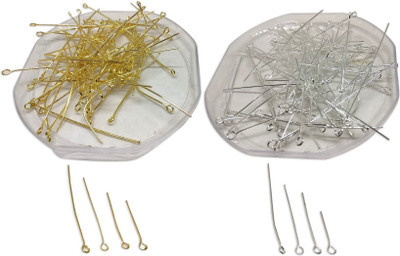 

Aumni Crafts Jewellery Making Metal Iron Eye Pins Mixed Size Range: 1.5 CM to 5 CM Thickness:0.7MM Pin Gold + Silver Color Combo (Pack of 100 grams, 100 pieces)