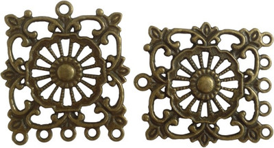 

Aumni Crafts Jewellery Making Metal Alloy Connectors for earrings & pendant 35x32mm Square Antique Bronze Color (Pack of 12 pieces)