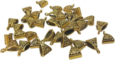 

Aumni Crafts Jewellery Making Metal Alloy Pendant Bails 15x10x7mm Triangle Antique Gold Color Dark Tone (Pack of 40 pieces)