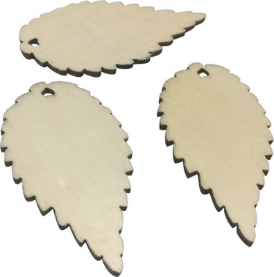

Aumni Crafts Wooden Jewellery Pendants Flat Base Scrapbooking DIY Keychain 50x26x2mm Leaf Wood Color (Pack of 20 pieces)