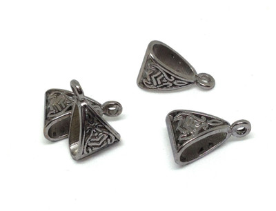 

Aumni Crafts Jewellery Making Metal Alloy Pendant Bails 15x10x7mm Triangle Antique Silver Color (Pack of 40 pieces)