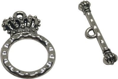 

Aumni Crafts Jewellery Making Metal Alloy Toggle Clasps 18x15mm Stick Size:25mm Crown Antique Silver Color (Pack of 20 sets, 1 Toggle & Bar/set)