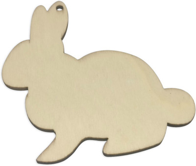 

Aumni Crafts Large Wooden Craft Jewellery Pendants Flat Base Scrapbooking DIY Keychain 85x78x2mm Rabbit Wood Color (Pack of 5 pieces)