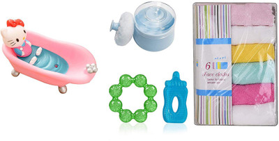 

Majik Combo Baby Bathing Accessories Set Home Use Tools for Baby Boys and Baby Girl Bath Toy(Multicolor)