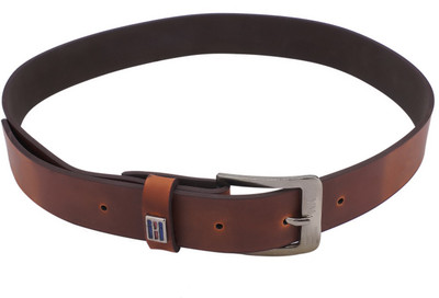 

FERRET Men Tan Genuine Leather, Artificial Leather Belt