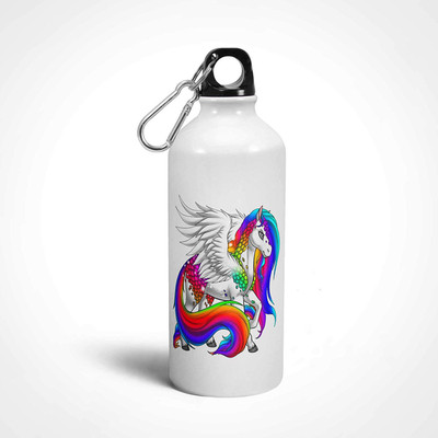 

iKraft Cute and Colorful Print Unicorn Sipper Bottle- Aluminum Water Bottle 600 ml Sipper(Pack of 1, White)