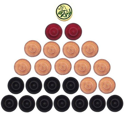 

RAV Wooden Carrom Coins With Striker Carrom Pawns(Pack of 24)