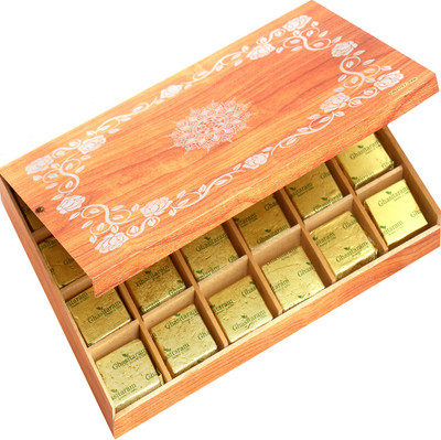 

Ghasitaram Gifts Chocolates-Wooden 24 pcs Chocolates Box Brittles(360 g)
