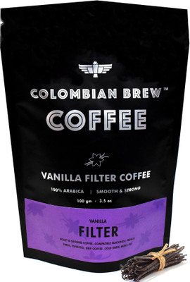 

Colombian Brew Vanilla Filter Coffee, 100% Arabica - 100g Filter Coffee 100 g(Vanilla Flavoured)
