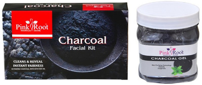 

Pink Root CHARCOAL FACIAL KIT 83GM WITH CHARCOAL GEL 500ML(Set of 2)
