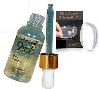 

divas beauty Silicon Puff With Gold Radiance Youth Infinity Skin Sculpting Face Serum(Set of 2)