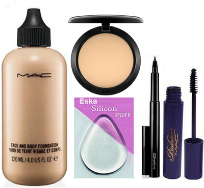 

eska Silicon Puff, Face And Body Foundation, Compact, Pen Eyeliner, Padma Mascara(Set of 5)