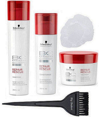 

big Basket Hair Brush, Shower Cap & Repair Rescue Shampoo, Conditioner & Treatment Masque(Set of 5)