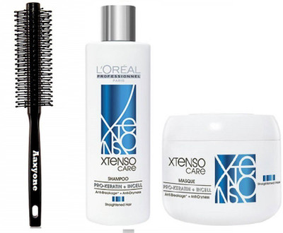 

aaxyone Hair Brush with L'oreal Professional Xtenso Care (Shampoo 250ml + Mask 196g)(Set of 3)