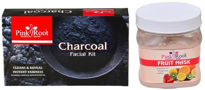 

Pink Root CHARCOAL FACIAL KIT 83GM WITH FRUIT MASK 500ML(Set of 2)