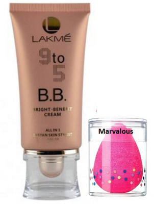 

Marvalous sponge puff with 9 to 5 B.B. bright -benefit cream all in 1 instant skin stylist(Set of 2)