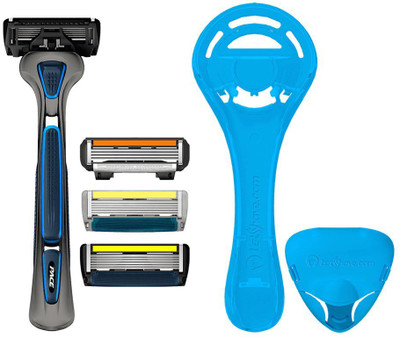 

LetsShave Shaving Trial Kit - Pace Blades + Razor Handle + Razor stand + Razor Cap (Green Handle)(Set of 1)