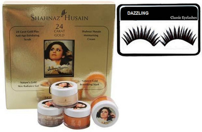 

DAZZLING Eyelashes & shahnaz husain Gold facial kit(Set of 2)